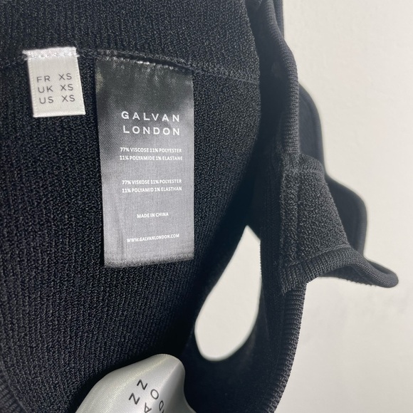 NEW GALVAN LONDON Delia Scalloped Knit Top Crop Black Size XS $495 Milkmaid - Picture 9 of 10